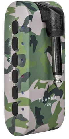 FLAMMA Guitar Headphone Amp Portable with 28 Drum Grooves 14 Built-in Effects 14 Amplifier Models 5 Tone Colors Support Bluetooth USB Audio Recording and Playback OTG Function Home Practice