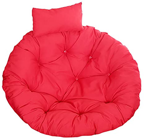 Hängekorb-Stuhl-Kissen-Korb-Sitzkissen-Hängematten-Stuhl-Kissen-hängendes Ei-Stuhl-Kissen-dickes Nest-Rücken-Kissen für Terrasse-Garten-Schaukel-Stuhl-Kissen-Sitzauflagen (kein Stuhl)(Farbe:rot)