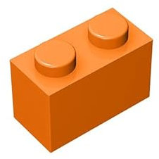 TTEHGB TOY Classic Building Brick 1x2 100 Pieces, Compatible with All Major Brands Parts and Pieces 3004 (Colour: Orange)