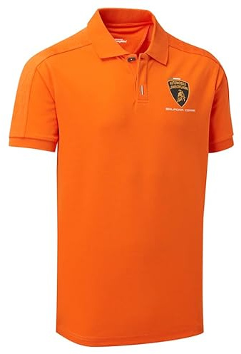 Automobili Lamborghini Herren-Poloshirt, leicht, klassisch, Orange, offizielles Merchandise-Produkt, Größe M, Orange