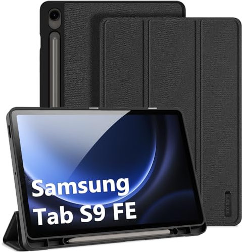 DUX DUCIS Coque pour Samsung Galaxy Tab S10 FE (2025) / S9 FE (2023) 10.9, Étui Slim TPU Souple avec Porte-Crayon S Pen pour Galaxy Tab S10 FE Tablette, Auto Réveil/Sommeil, Noir