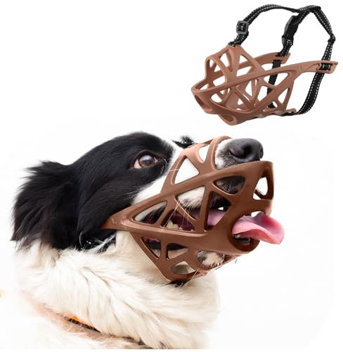 PETCUTE Maulkörbe für Hunde,Weicher Maulkorb für Hunde mit Reflektierender Streifen,Verstellbares Hund Maulkörbe,für Kleine,Mittlere und Große Hund,Verhindert Bellen,Beißen und Kauen
