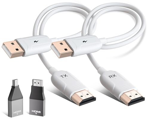 HDMI Inalámbrico Transmisor y Receptor, HDMI Wireless para Transmitir Vídeo y Audio en PC/TV Box/Proyector/Portátil a Monitor, transmisión inalámbrica HDMI Transmisor HDMI Inalambrico, Plug & Play