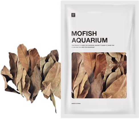 Laubstreu für Terrarium, Longan Fisch ruhen getrocknetes Blatt, schafft heimische Umgebung, Wasseraufbereiter Blätter, pH-Anpassung, Aquarium Laubstreu für Fische und Schildkröten (Gelb)