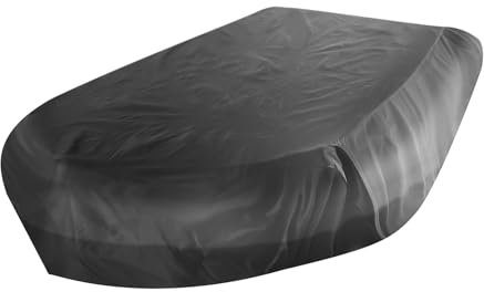 Abdeckplanen für Boote, Oxford Ruderboot Schlauchboot Abdeckung, Wasserdicht UV-beständig Staubdicht Schutz Cover, für Kayak Ruderboot/Canoe Angelboot (Schwarz,380X200X46cm)