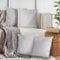 4er Set Sofakissen mit Füllung und Bezug 50x50cm weiche Kissenhülle mit Dekokissen Couchkissen für Sofa, Schlafzimmer, Wohnzimmer, Balkon, hellgrau Moonlight flauschig, mit verstecktem Reißverschluss