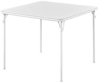BOOSDEN Klapptisch, Weiß, Klappbar Tisch als Campingtisch, Gartentisch, Balkontisch, Esstisch, Faltbarer Tisch, 80cm X 80cm X 70cm