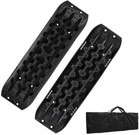 Ansobea Ayuda de arranque con bolsa de almacenamiento para barro/arena/nieve, tabla de recuperación, pistas todoterreno, carga 10T, escalera de neumáticos para coches, camiones, todoterrenos,