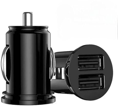 2-Pack Mini Dual USB Car Charger, Fast Charging 12V Dual Port USB Socket, Mini USB Lighter Socket Adapter Compatible with All Types of Android Phones