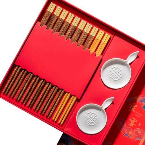 ZHOUXIAO Juego De Regalos De Palillo Reutilizable De Madera Premium, Palillos Personalizados Personalizados Grabados con Nombres Personalizados, Oro De Madera Natural Chinos E