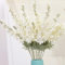 OUKEYI Künstliche Blumen Rittersporn Kunstblumen Seidenblumen Rittersporn künstliche Blumen Langer Stiel Blumen für hohe Vase Zuhause Hochzeit Party Dekor (weiß)