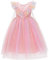 Lito Angels Deguisement Robe de Princesse Licorne pour Enfant Fille avec Cape Taille 5-6 ans, Rose Arc en ciel (étiquette en tissu 130)