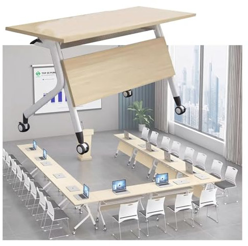 Konferenztisch Besprechungstisch Klappbarer 75cm/29.5inch Hoch Büro/Zuhause Groß Besprechungstisch Training Tische, Modern Zusammenklappbar Konferenzraumtisch/Büro-Computer-Schreibtisch, Geschäftlic