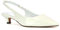 Womens Low Kitten Heel Shoes Ladies Slingback Sandals Pointed Toe Party Evening White Patent Pumps Size 7