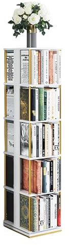 GaRcan CD-Regal mit 4 Ebenen, drehbar, um 360 ° drehbar, Bücherregal, geeignet als Präsentationsregal für Büro/Zuhause, bodenstehendes Bücherregal