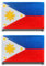 2 Stück Philippinen Flagge-Patch Stickerei Taktische Militär Aufnäher Mit Nylon Airsoft Patch Für Jacke Stickereibänder Rucksäcke Taktische Kleidung Taschen Abzeichen