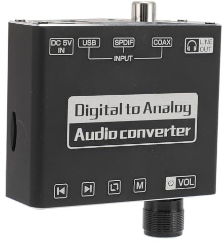 Digital Analog Audio Konverter mit Bluetooth 5.1 Empfänger, Digitaler Optischer Analog Adapter für Telefon, Tablet, Computer, TV Lautsprecher