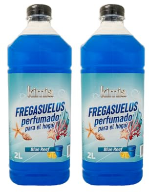 KIMIA - Fregasuelos Blue Reef Pack 2 x 2L | Fregasuelos Perfumado para Hogar | Limpiador de Suelo | Limpieza Profunda | Aroma Marino | Fragancia Fresca y Duradera | Para Todo Tipo de Superficies