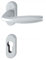 Maniglia Guarnitura con rosetta e bocchetta HOPPE in alluminio per porte interne (Foro cilindro Yale bocc ovale, F1 alluminio aspetto argento)
