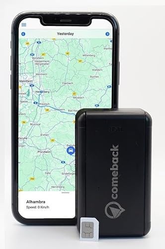 Comeback GPS-Tracker ohne ABO inkl SIM, magnetische Befestigung, Tracking in der gesamten EU, inkl. Großbritannien und Schweiz, Aktivierung mittels Einmalzahlung, kostenlose App