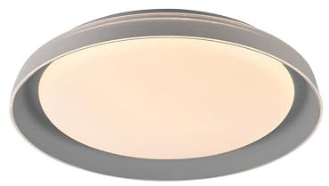 SellTec LED Deckenlampe rund 43cm dimmbar per Lichtschalter Stufendimmer, Memory-Funktion (grau)