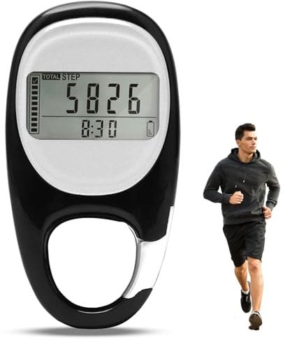 Tutamaz 3D Schrittzähler, Schrittzähler Zum Gehen, Genauer Schrittzähler, Kalorienverbrauch, Schrittzähler ohne App oder Handy, für Joggen, Wandern und Laufen, für Senioren, Kinder, Männer, Damen