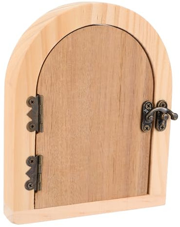 ANDRESLAD Wooden Fairy Door Socket Covers Proofing Electrical Outlet Covers Fairy Doors for Outdoor Trees