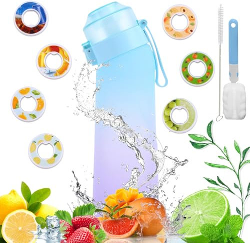 BIOSA Air Gourde Up 650ML Gourde Sport, Bouteille d'eau Air avec dosettes en 7 saveurs, Kit de Démarrage pour Bouteille d'air, Bouteilles sans BPA 0 sucre 0 calories, Pour le fitness