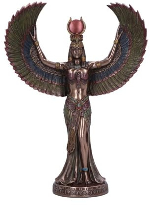 Nemesis Now Ägyptischer Gott, bronzefarbene Figur, handbemalte Statue, antikes Ägypten, Kunstdekor – Isis, Göttin der Magie und Weisheit