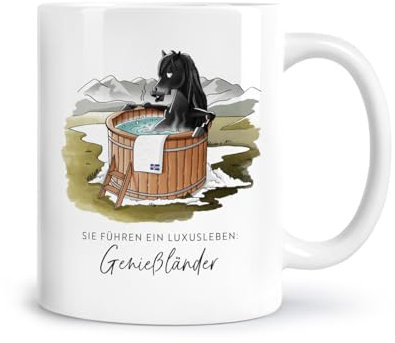 mrs. RIDE® Original Tasse mit Pferderassen – Lustige Geschenkidee für Reiter & Pferdefreunde (Isländer)