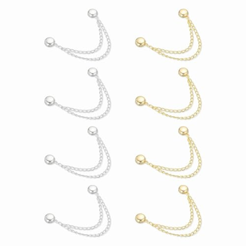 QUARKZMAN 8 Stück Magnetische Kleidungsclips Runde Kleidungsklammern mit Kette Kleider-Clips Multifunktionale Hijab-Magnete für Dünne Kleidung Schals Hosenbeinen Brosche