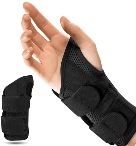 Handgelenkschiene mit verstellbarer Orthese, Handgelenkstütze mit Adjustierbarer Schiene, Passform für Damen & Herren, Verstellbare Stütze & Komfortabel, Ideal für Täglichen Gebrauch, Rechts ﻿