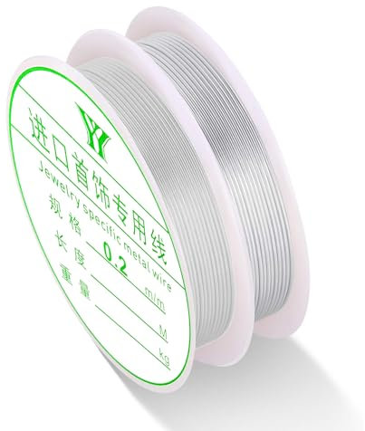 QZKJQDD Jewellery Wire, 2 Roll 0.2 mm Copper Wire for Jewellery Making, 20 m/Roll, Jewellery Wire, Copper Wire for DIY Artistic Floral Crafts, Modelling Making and Crafts, Jewellery Making Supplies