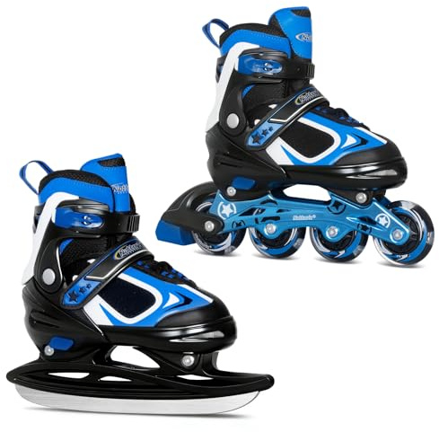 Nattork Inline Skates für Kinder, 2in1 Kinder Inliner & Schlittschuhe, Verstellbar Inline Skates für Jungen Mädchen Anfänger