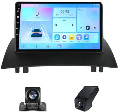 Radio CD Bluetooth Coche para Renault Samsung Megane 2 2002-2009 Carplay inalámbrico y Android Auto - Estéreo Android 13 de 9 Pulgadas con WiFi EQ GPS FM RDS DVR(NF-5)