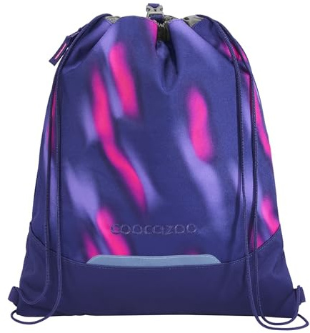 Coocazoo Turnbeutel „Aurora Glow”, lila, mit Reißverschlussfach und Kordelzug, reflektierende Elemente, Schnalle zur Befestigung am Schulrucksack, 10 Liter, ab der 3. Klasse