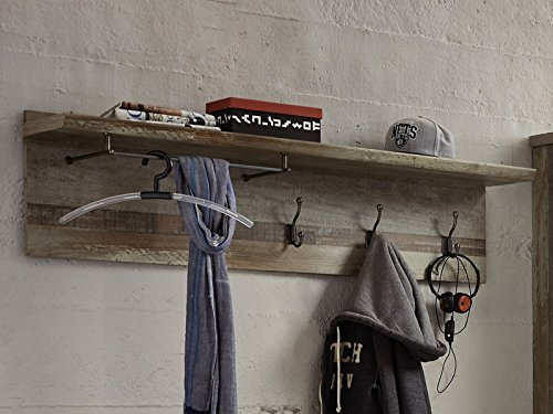möbelando Garderobenpaneel Wandgarderobe Hängegarderobe Paneel Garderobe Flur Britta I