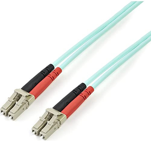 StarTech.com Cable de 3m de Fibra Óptica Multimodo LC/UPC a LC/UPC OM4 - 50/125µm - Fibra LOMMF/VCSEL - Redes de 100G - Cable LSZH - Baja Pérdida de Inserción - Low Insertion Loss (450FBLCLC3)