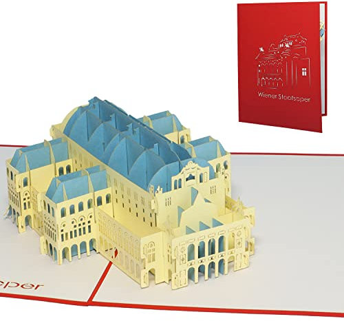 LINPOPUP®, LIN17331, Pop Up 3D Karte, Glückwunschkarte, Reisegutschein, Österreich, Wien Staatsoper, N261