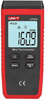 UNI-T UT373 Mini-Digital-Laser-Drehzahlmesser Berührungsloser Drehzahlmesser Drehzahlbereich: 10–99999 U/min Drehzahlmesser Kilometerzähler Hintergrundbeleuchtung
