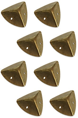 Creative Deco 8 x Eckenschutz Metall Brust Koffer Koffer Schutz Ecken | 1,6 x 1,6 x 1,6 cm | Braun/Gold | Ecken Perfekt für alle unsere Boxen