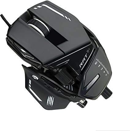 MAD CATZ R.A.T. 8+ Ratón para Juegos con Cable Ajustable – 16000 dpi – 11 Botones programables – 4 perfiles de Usuario guardados Directamente – Personalizar LED RGB – reposamuñecas adicionales y