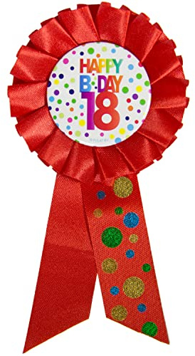 Folat 4725 Anstecker zum 18. Geburtstag mit Regenbogen-Punkten, mehrfarbig