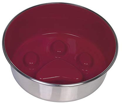 Nobby Anti-Schling Edelstahlnapf PAW, rutschfest, rot, 20 cm 1,60 ltr, 1 Stück