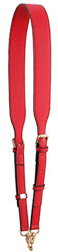 MoreChioce Damen Taschengurt Breite,106cm-125cm Verstellbar Leder Schultergurt Umhängegurt Trageriemen für Tasche Tragetaschen,Hell Rot + Gold