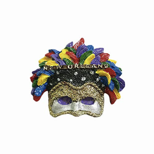 New Orleans USA 3D Mask Refrigerator Magnet Resin Travel Souvenirs,Handmade Home & Kitchen Decoration New Orleans Fridge Magnet Collection Gift