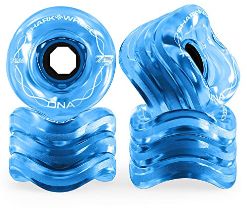Shark Wheel Longboardrollen DNA 72mm 78A (transparent Sapphire)