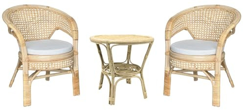okaffarefatto zimbardi costanza Salon en vinymes avec fauteuil Amanda tressé avec paille de Vienne avec coussins offerts + table basse