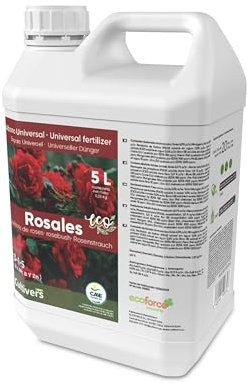CULTIVERS Fertilizante Rosales Ecológico de 5 L. Abono Líquido Hojas más Verdes, Mayor Floración e Intensifica el Color. con Macronutrientes y Micronutrientes. Abono 100% Orgánico y Natural