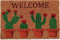 oKu-Tex Fußmatte, Türvorleger Kokos, Fußabstreifer mit Aufdruck, rutschfest, für außen, Welcome Kaktus, 40 x 60 cm